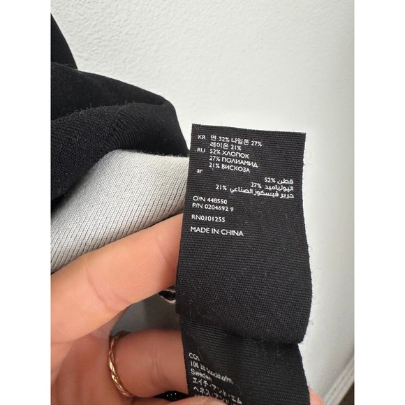 COS Puff Sleeve Half Sleeve Black Sweater Top Contemporary Minimal Women's Large - Picture 7 of 9